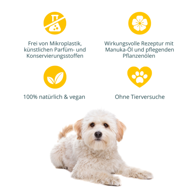 Hundeseife mit Manuka-, Salbei- und Neem-Öl