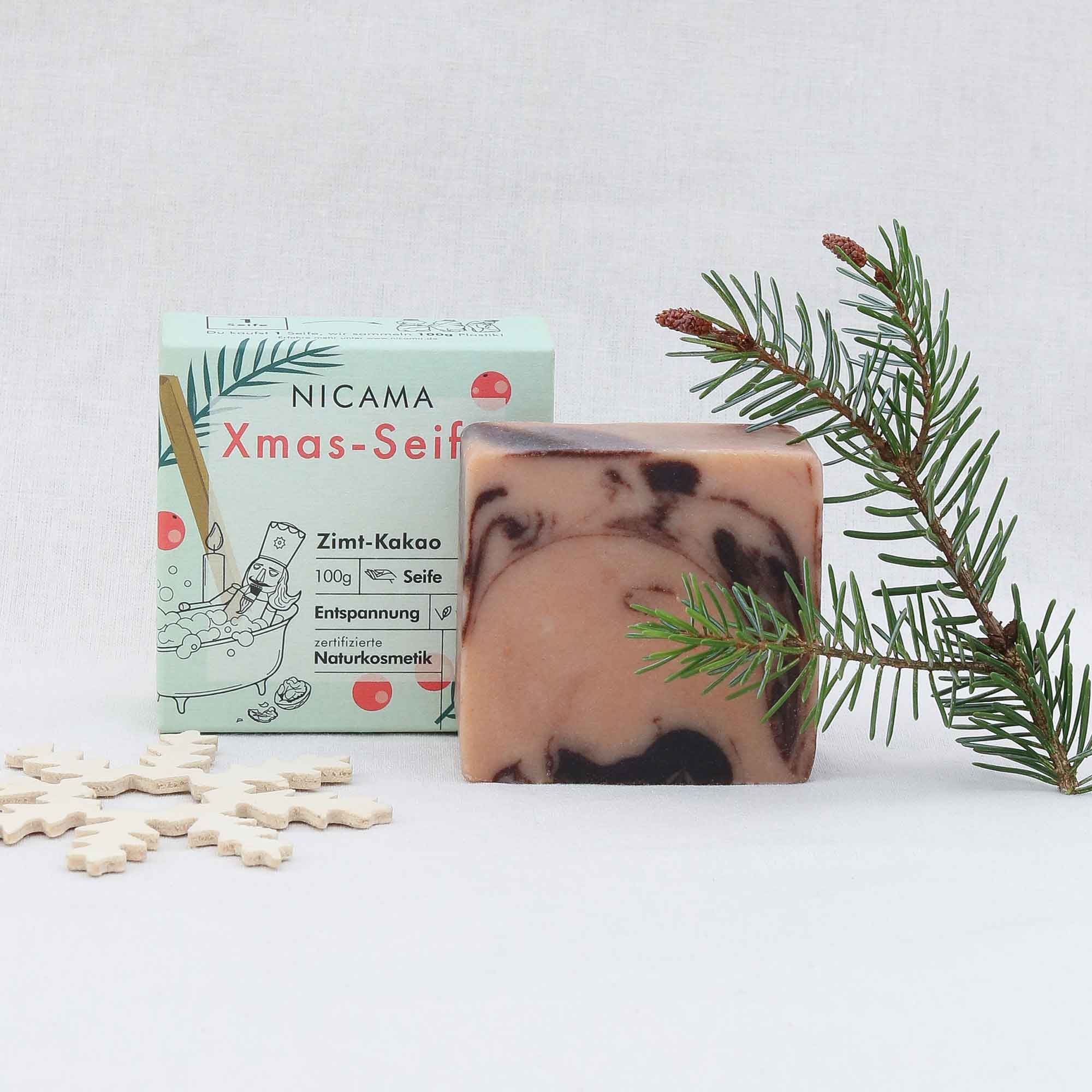 Weihnachtsseife mit Zimt & Kakao