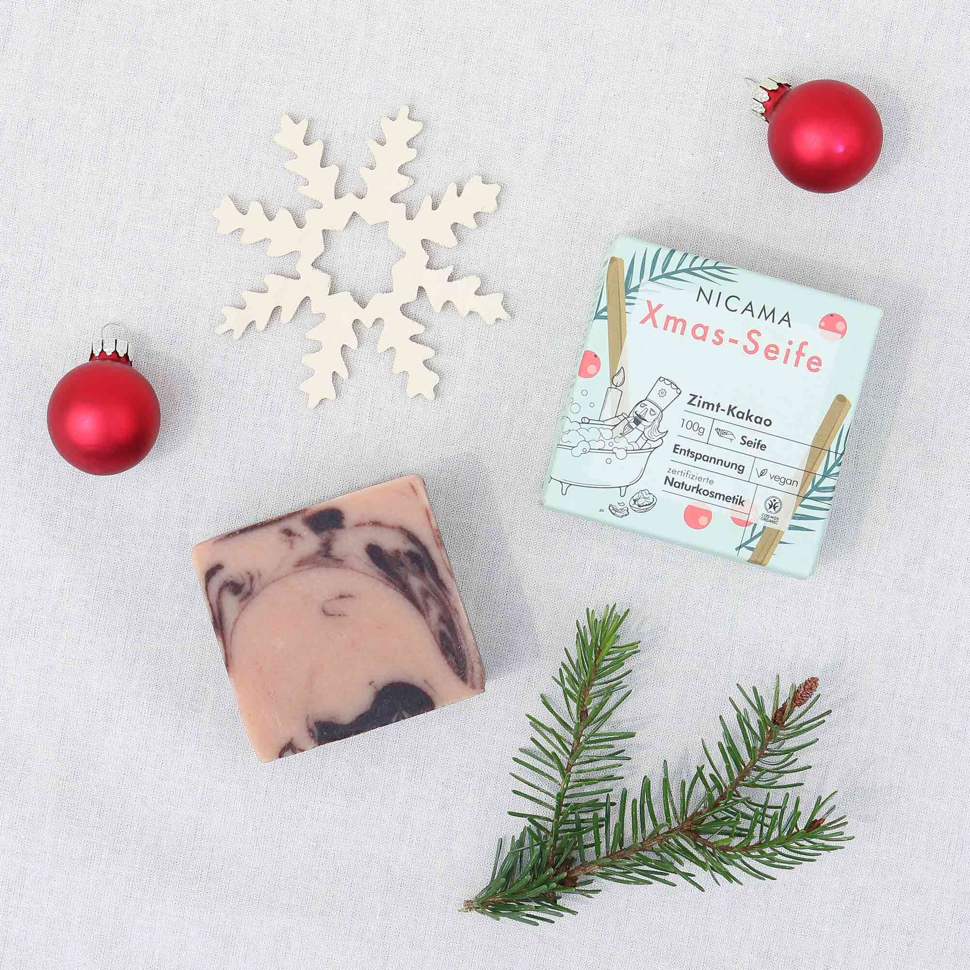 Weihnachtsseife mit Zimt & Kakao