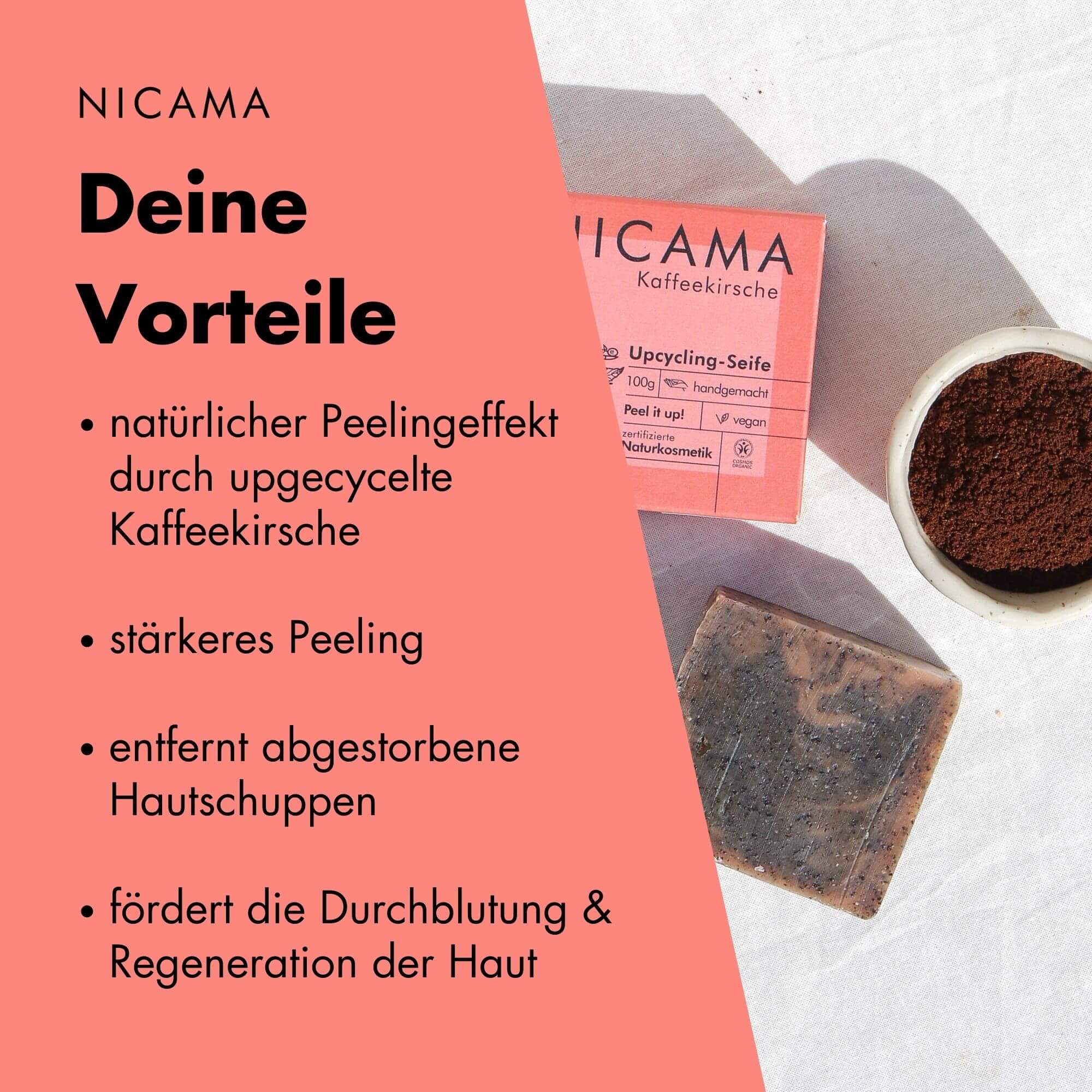 Alle vier Peeling-Upcycling Seifen