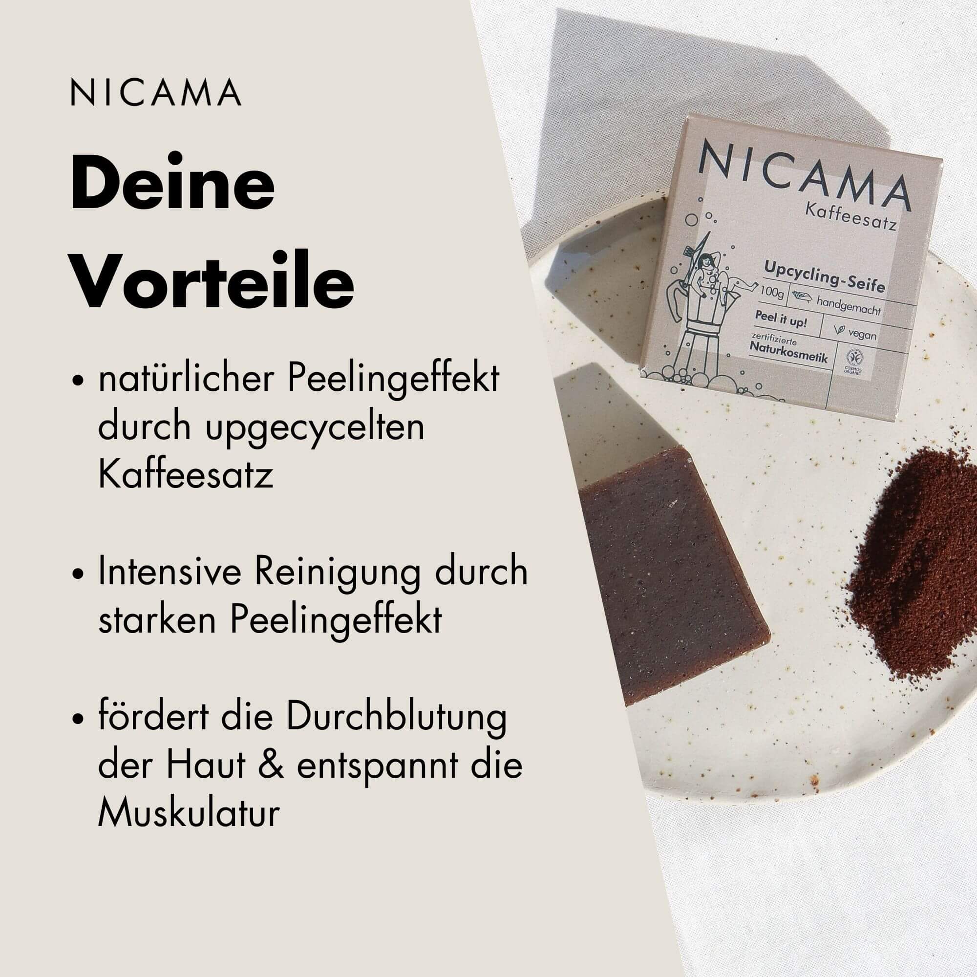 Alle vier Peeling-Upcycling Seifen