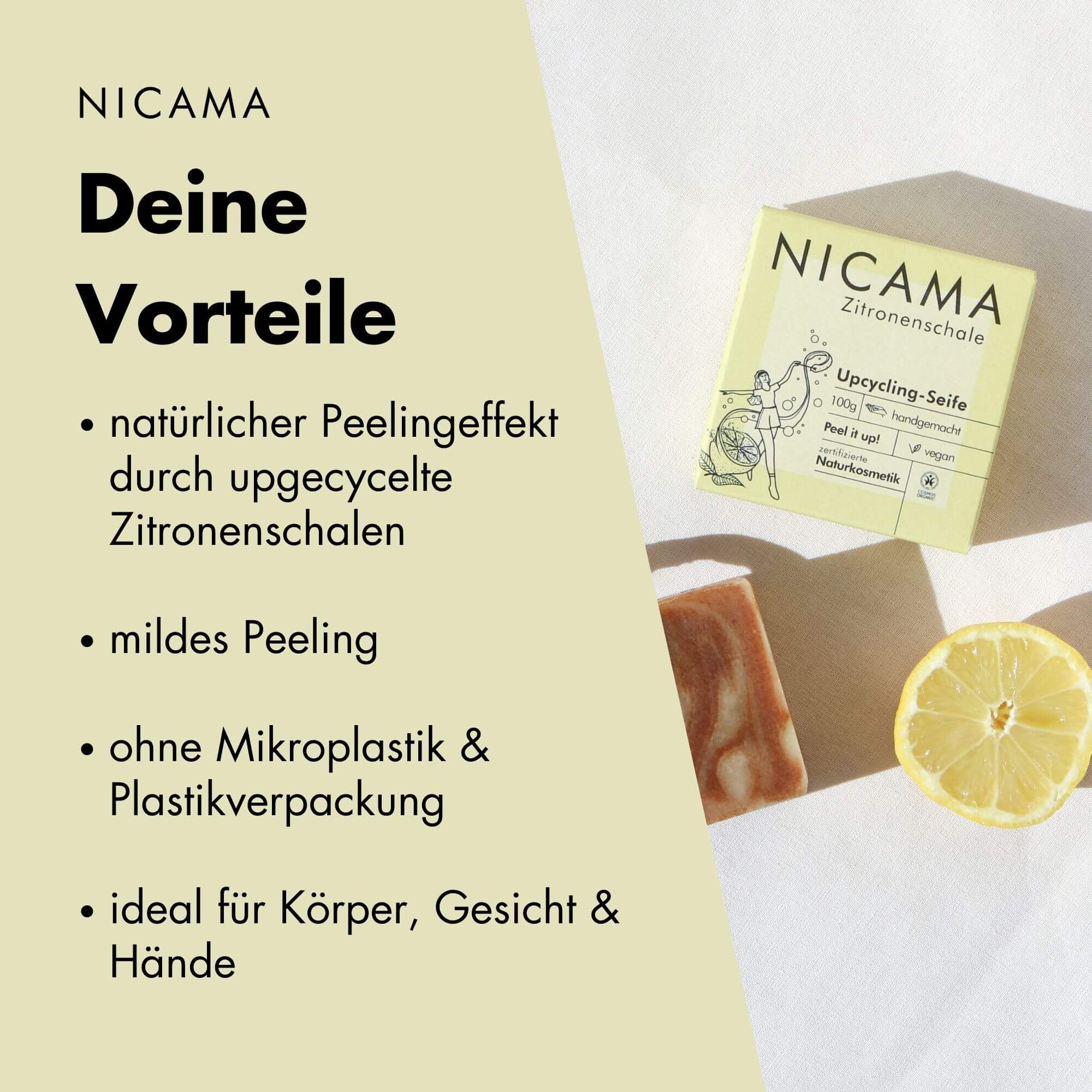 Alle vier Peeling-Upcycling Seifen