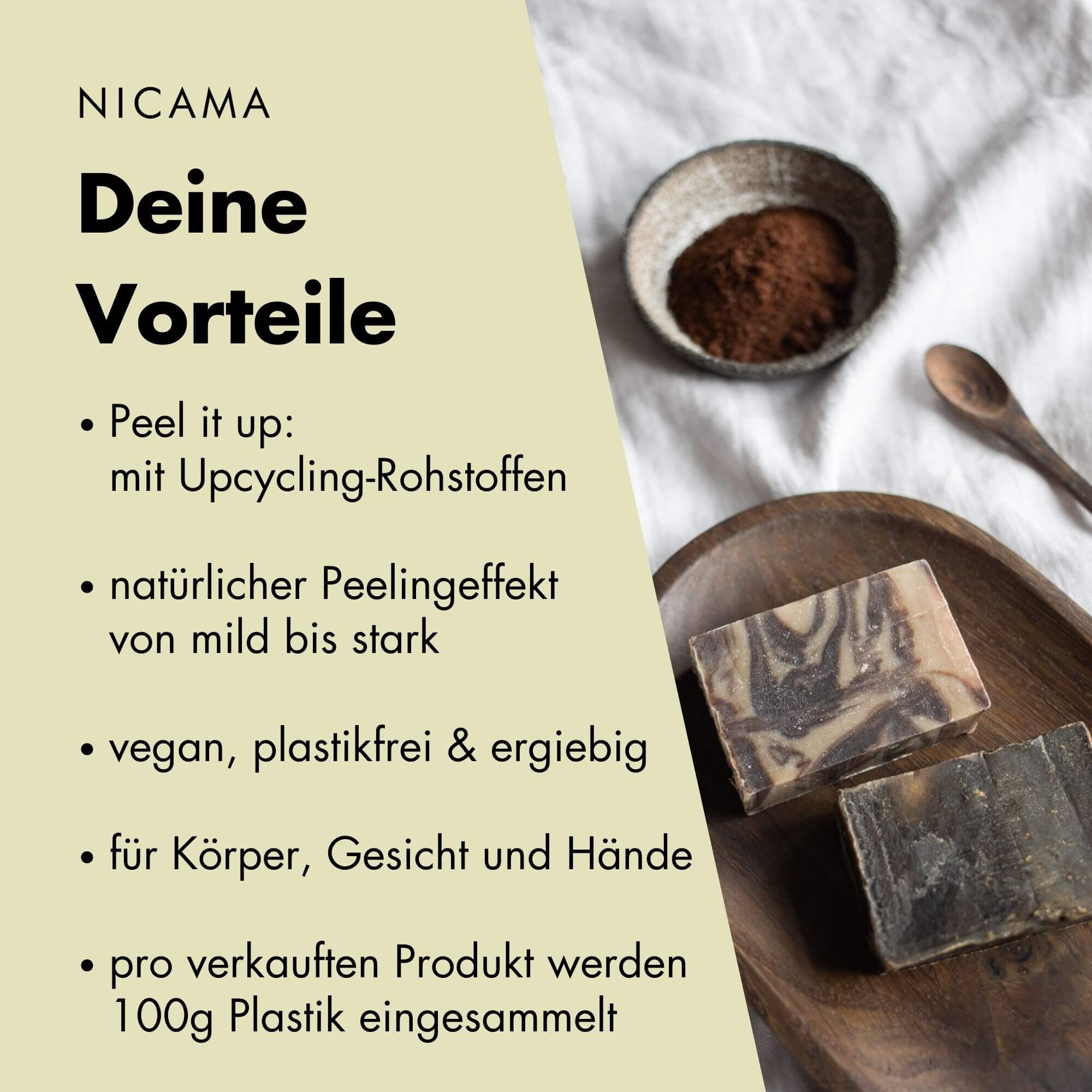 Upcyclingseifen - Set mit allen drei Peelingseifen mit Magnetseifenhalter