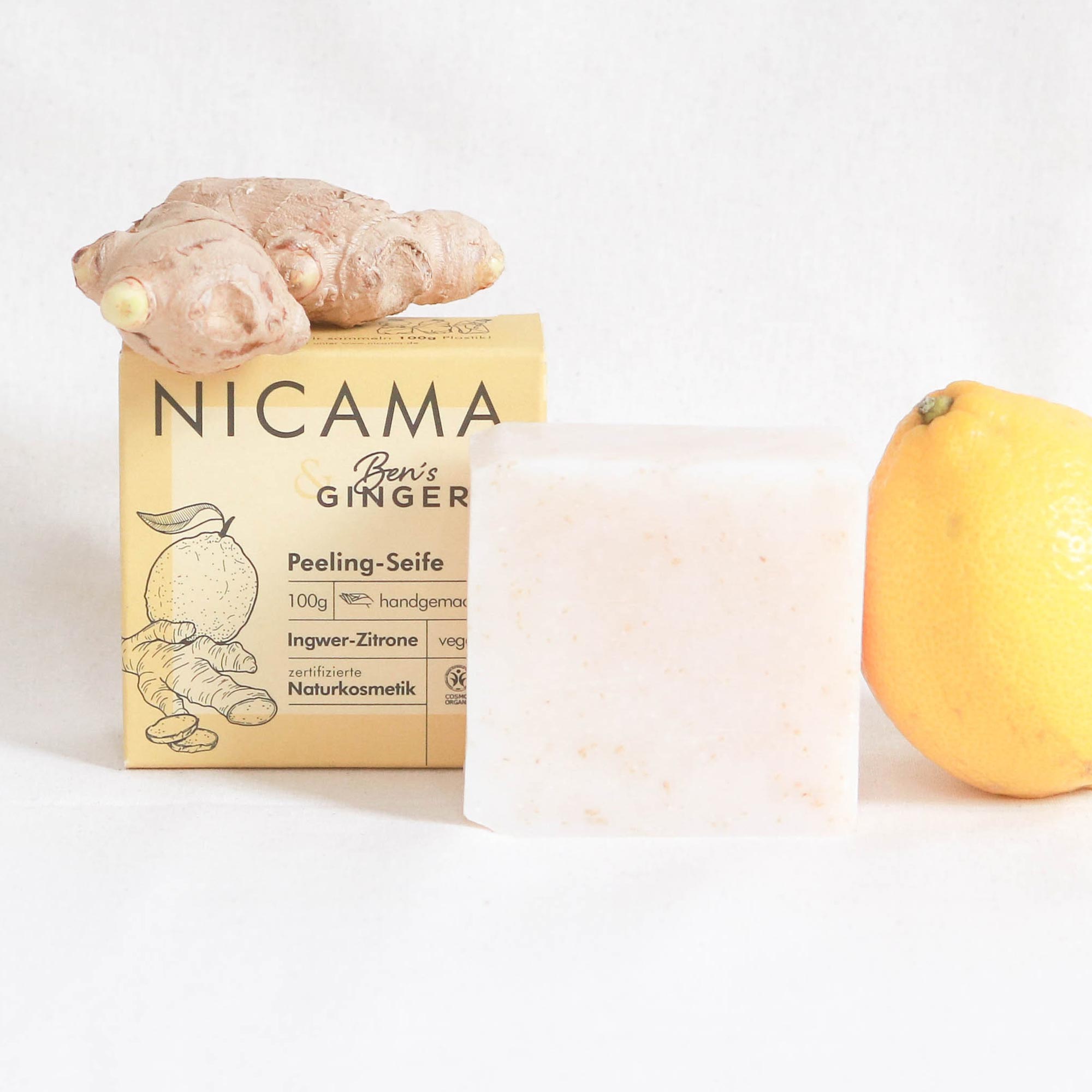 NICAMA x Ben's Ginger - Peeling-Seife Ingwer-Zitrone