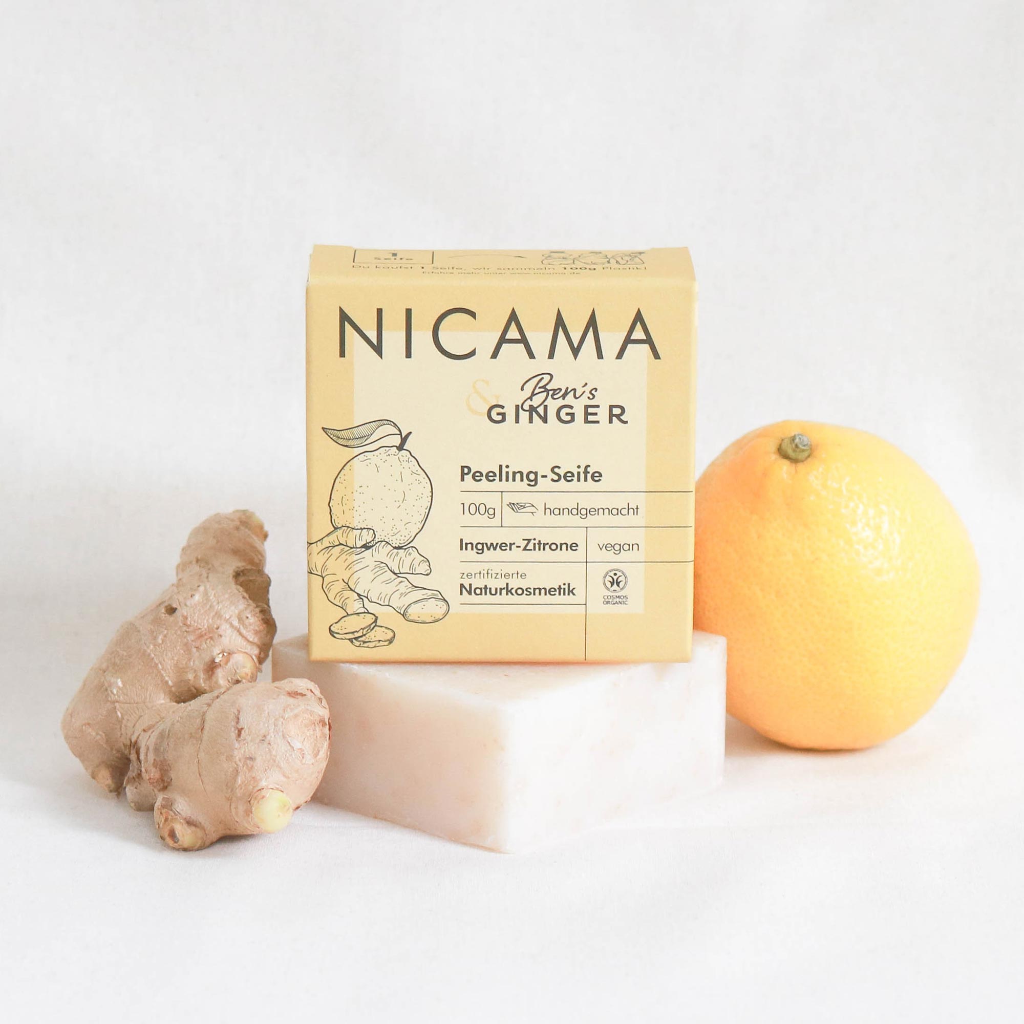 Peeling-Seife Ingwer-Zitrone - NICAMA x Ben's Ginger