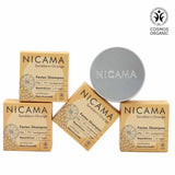 NICAMA Festes Shampoo 4er Set + Shampoo-Dose (COSMOS)